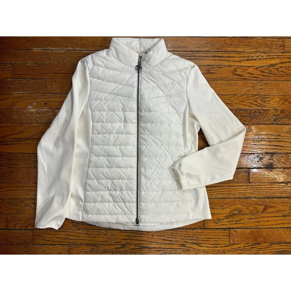 Barbour Saltwater Quilted Jacket color ivory Size 14 NWOT